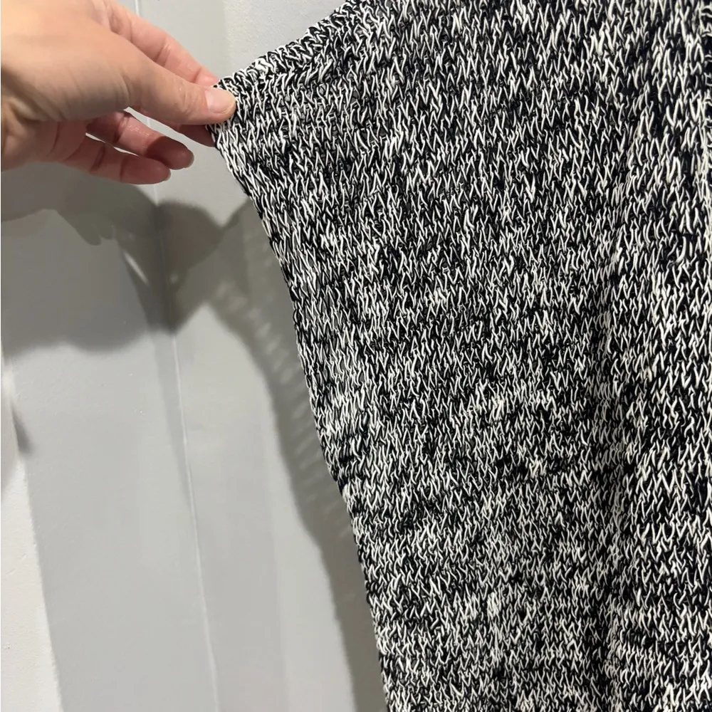 Eileen Fisher‎ Organic Linen/Cotton Short Sleeve Cardigan Black/White Large - Image 3