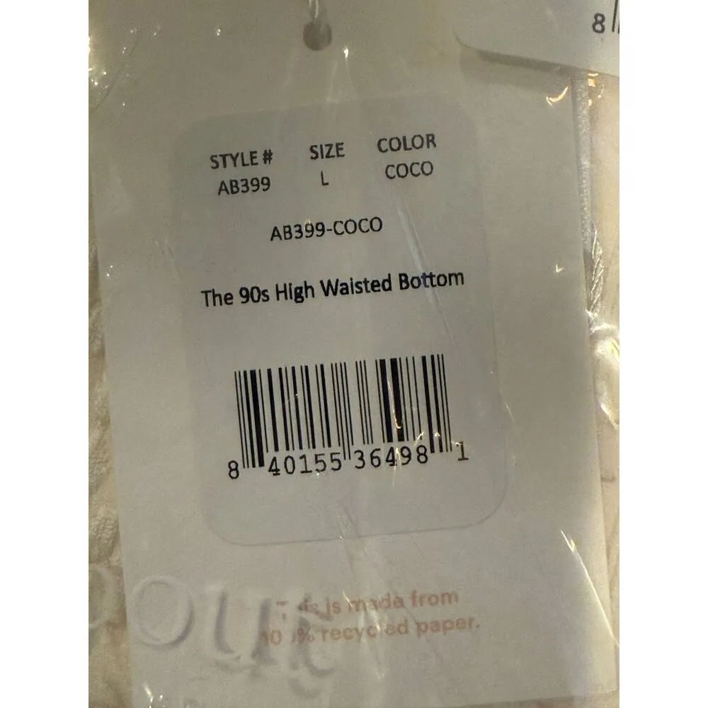 NWT Andie Swim The 90s High Waisted Eyelet Embroidered Bikini Bottom L Coconut - Image 7