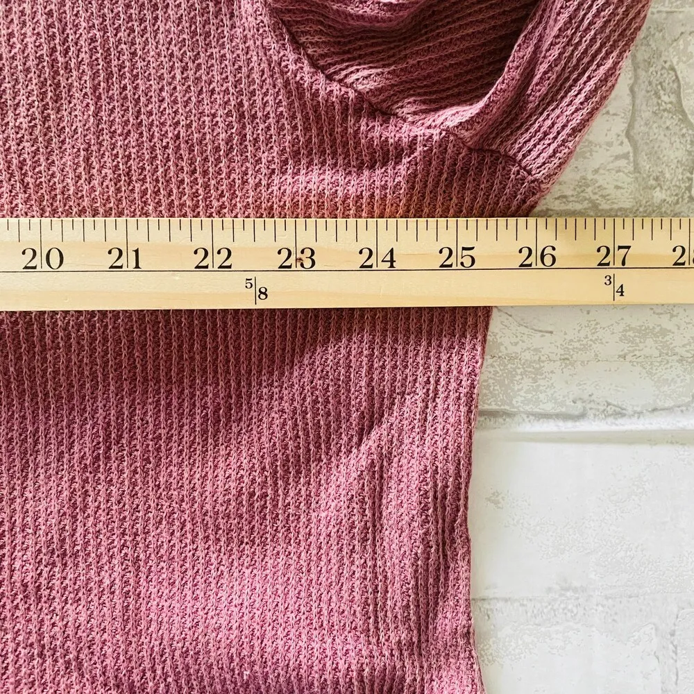 Free People Fall For You Henley Sweet Cranberry Long Sleeve Oversized Top Sz M - Image 8