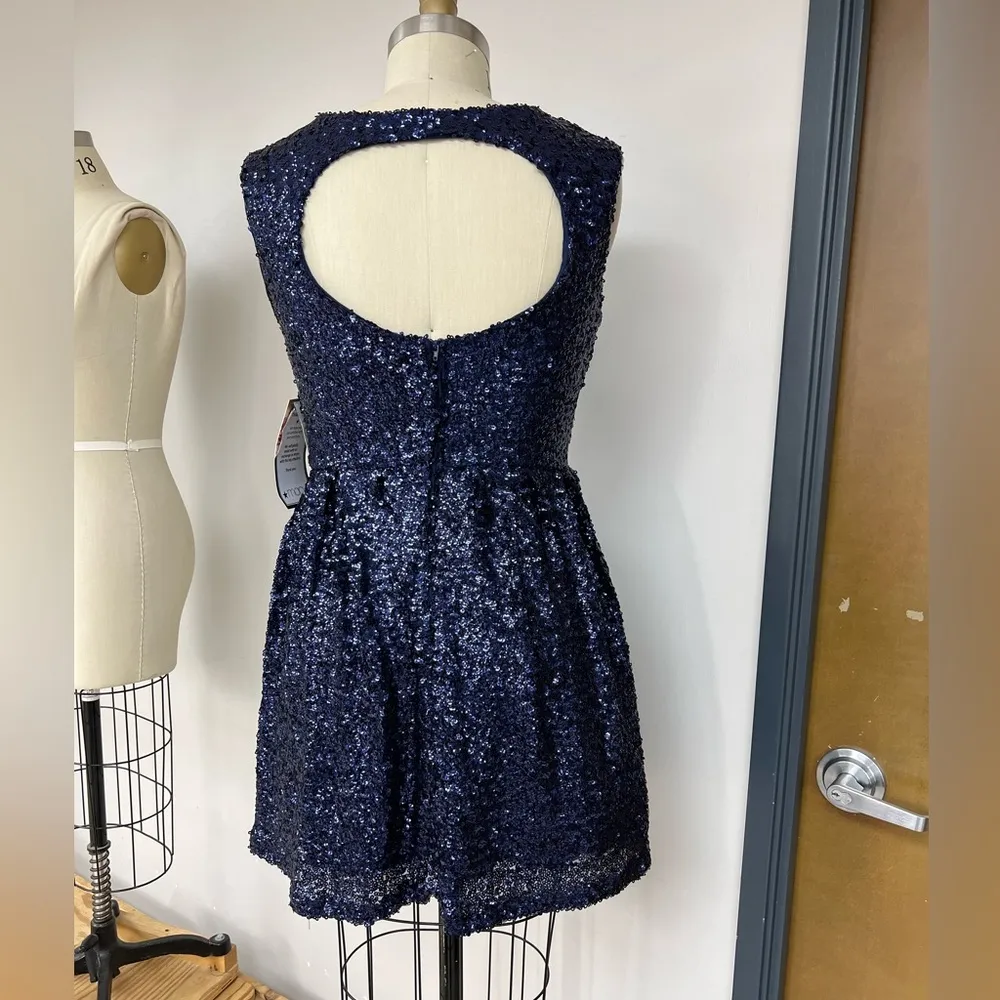 Emerald Sundae Sapphire Blue Sequin Dress XL - Image 5
