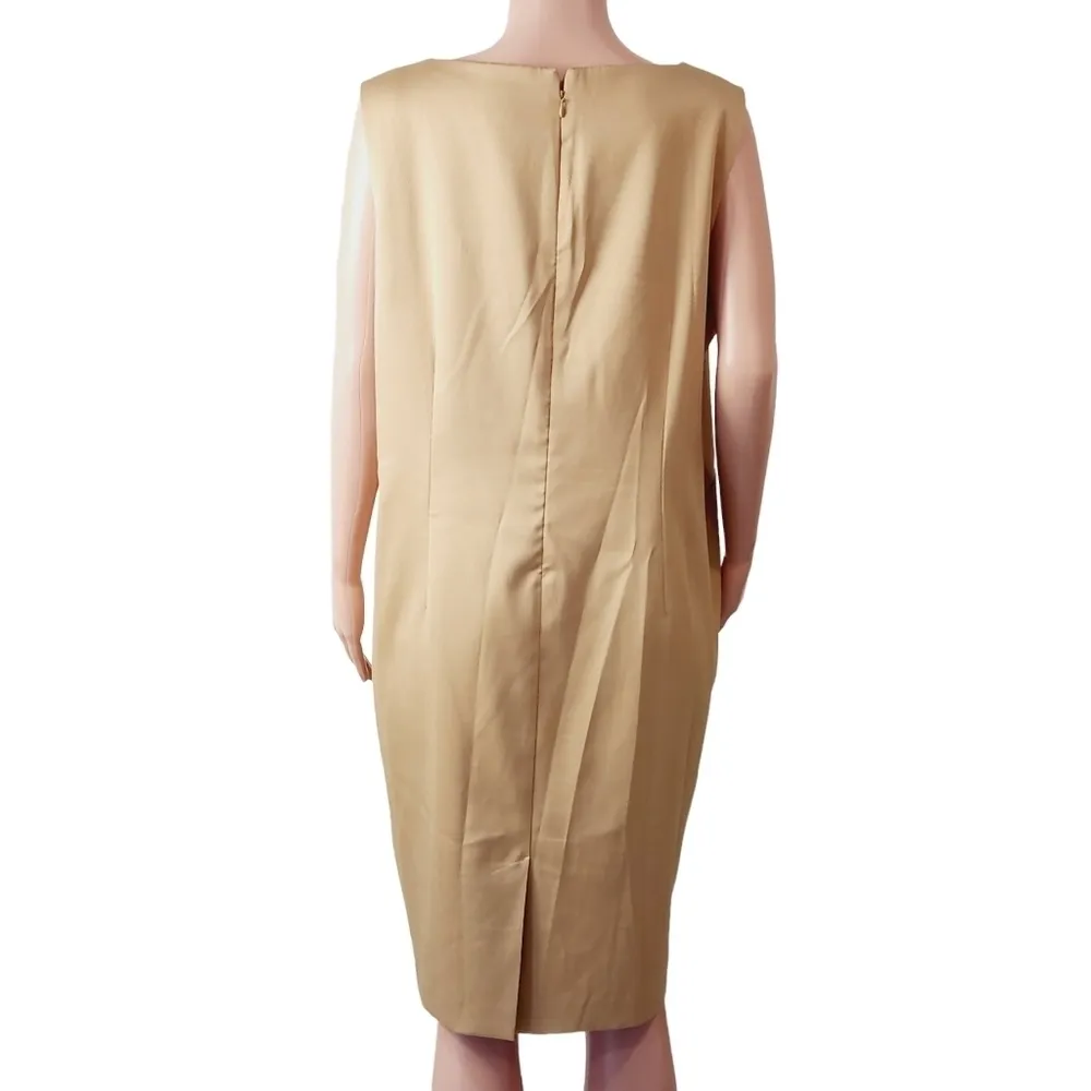 WORTHINGTON Creamy Light Gold 2 Piece Dress & Long Blazer / Coat Set Size: 18 - Image 7