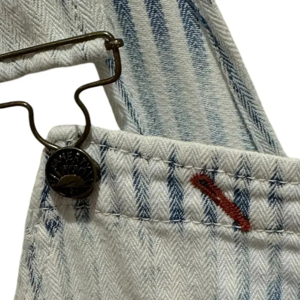 Faherty  Topsail Striped Train  Distressed Straight Leg Overall Size Medium - Image 4