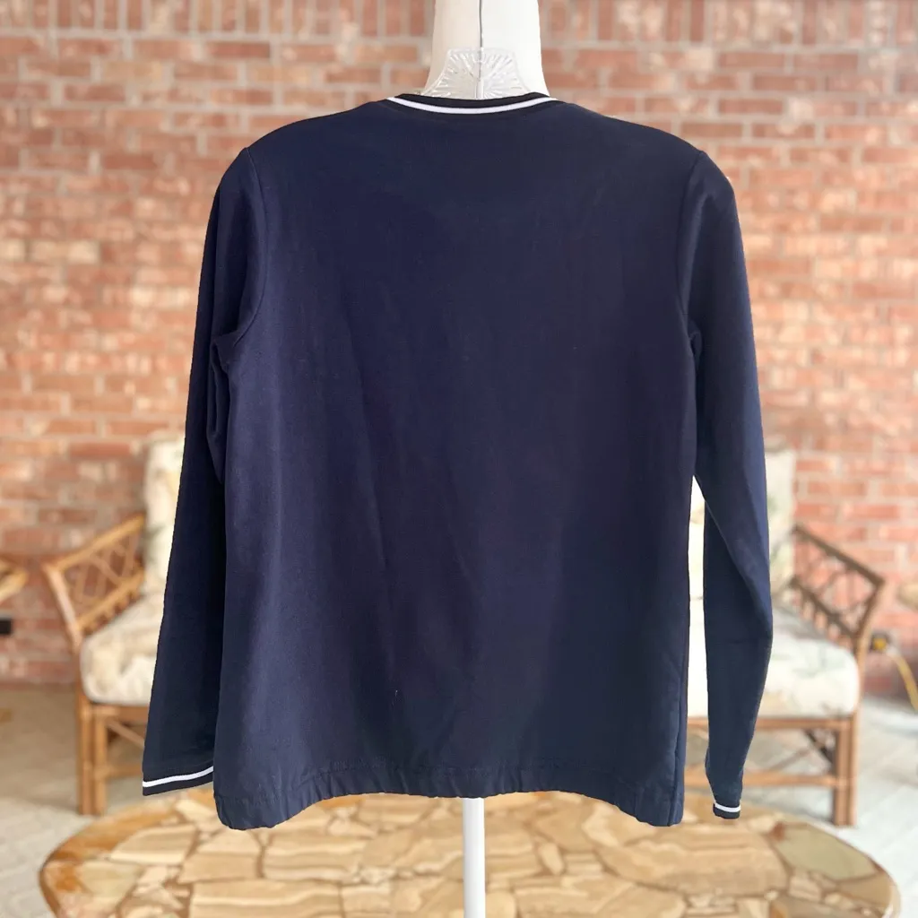 Venus Sweatshirt Colorblock Navy Pullover Half Zip Varsity Terry Cloth S - Image 11