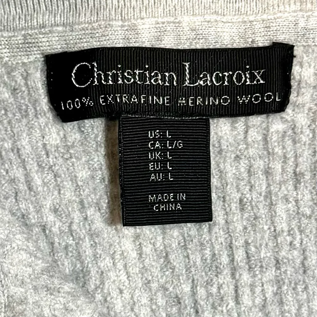 Christian Lacroix Light Gray Merino Wool Top - Image 8