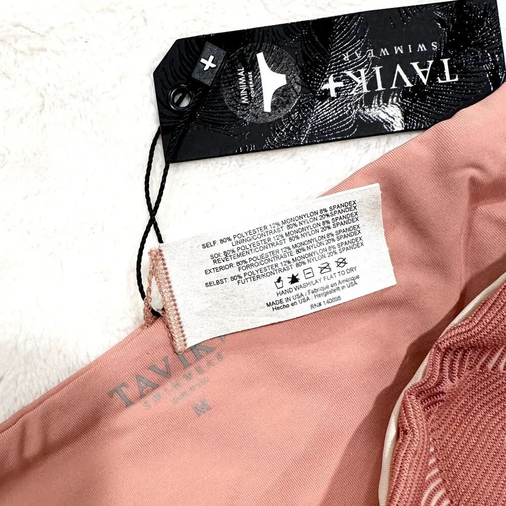 NWT Tavik Ali Mini Swim Bottom Textured Chevron in Rose Dawn - Image 3