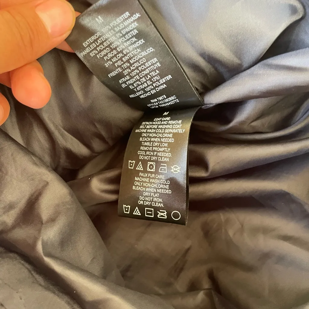 London Fog Black Puffer Jacket with Faux Fur Hood - Image 6