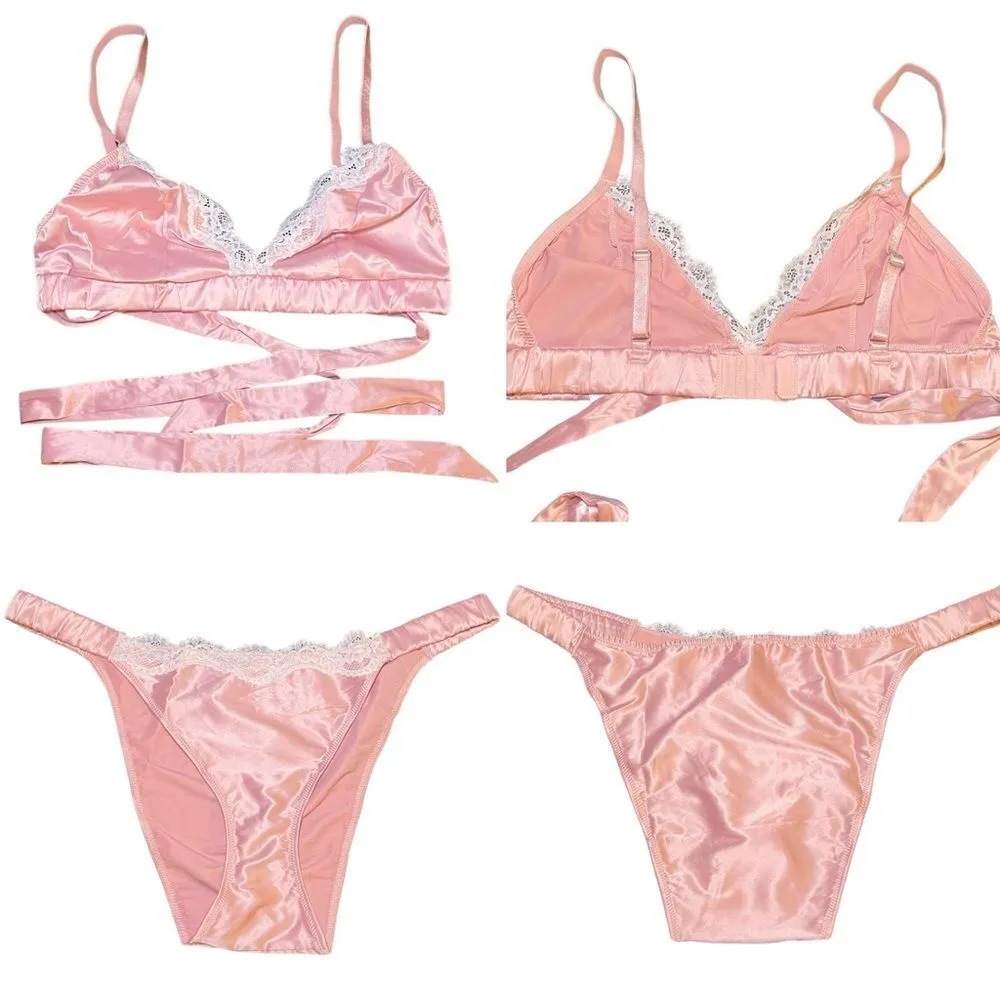 NWT Adore Me Averly Unlined Satin Bralette & Panty Set in Mellow Rose Size Large - Image 12
