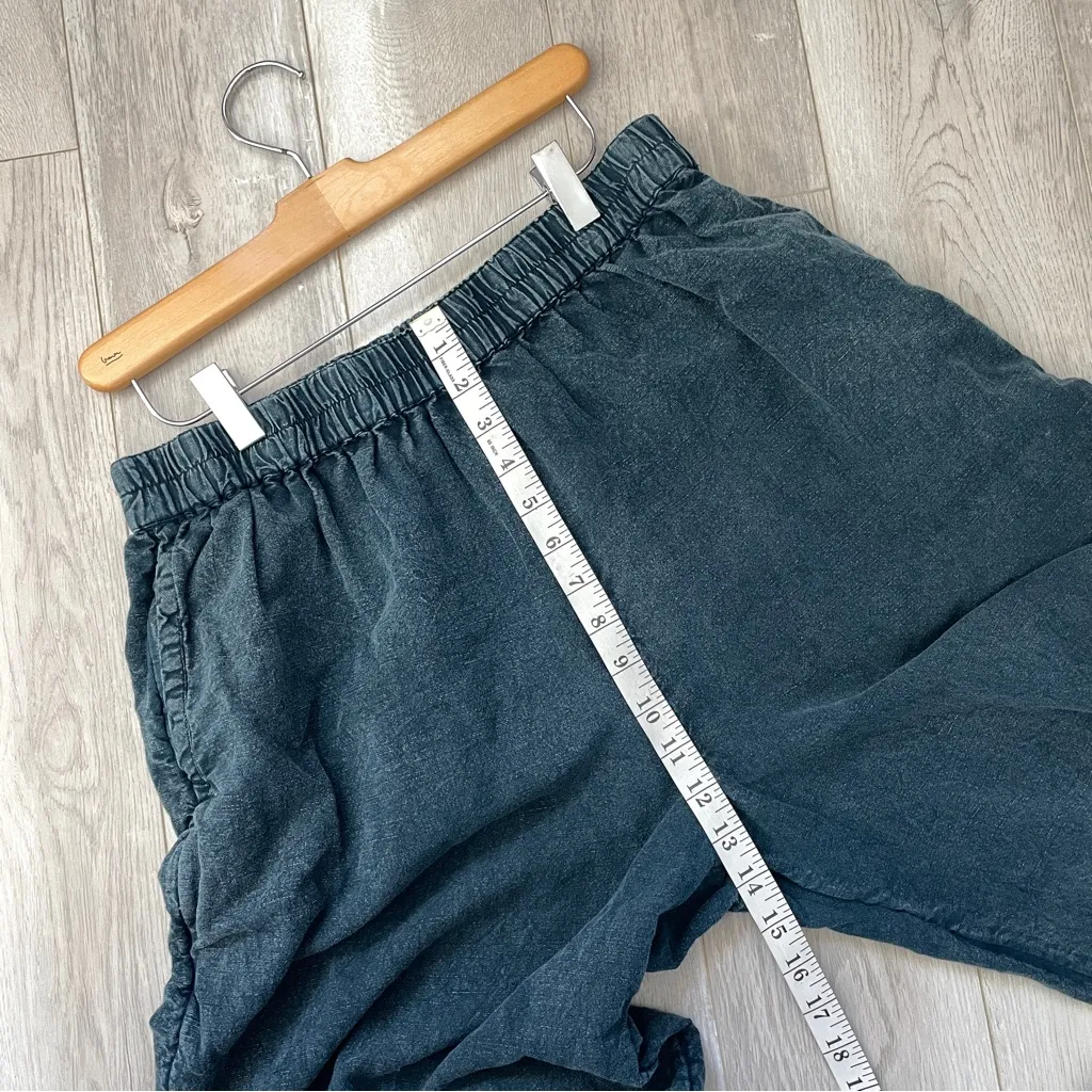 Urban Outfitters Pants cotton linen acid wash crop womens Blue (large) baggy - Image 6