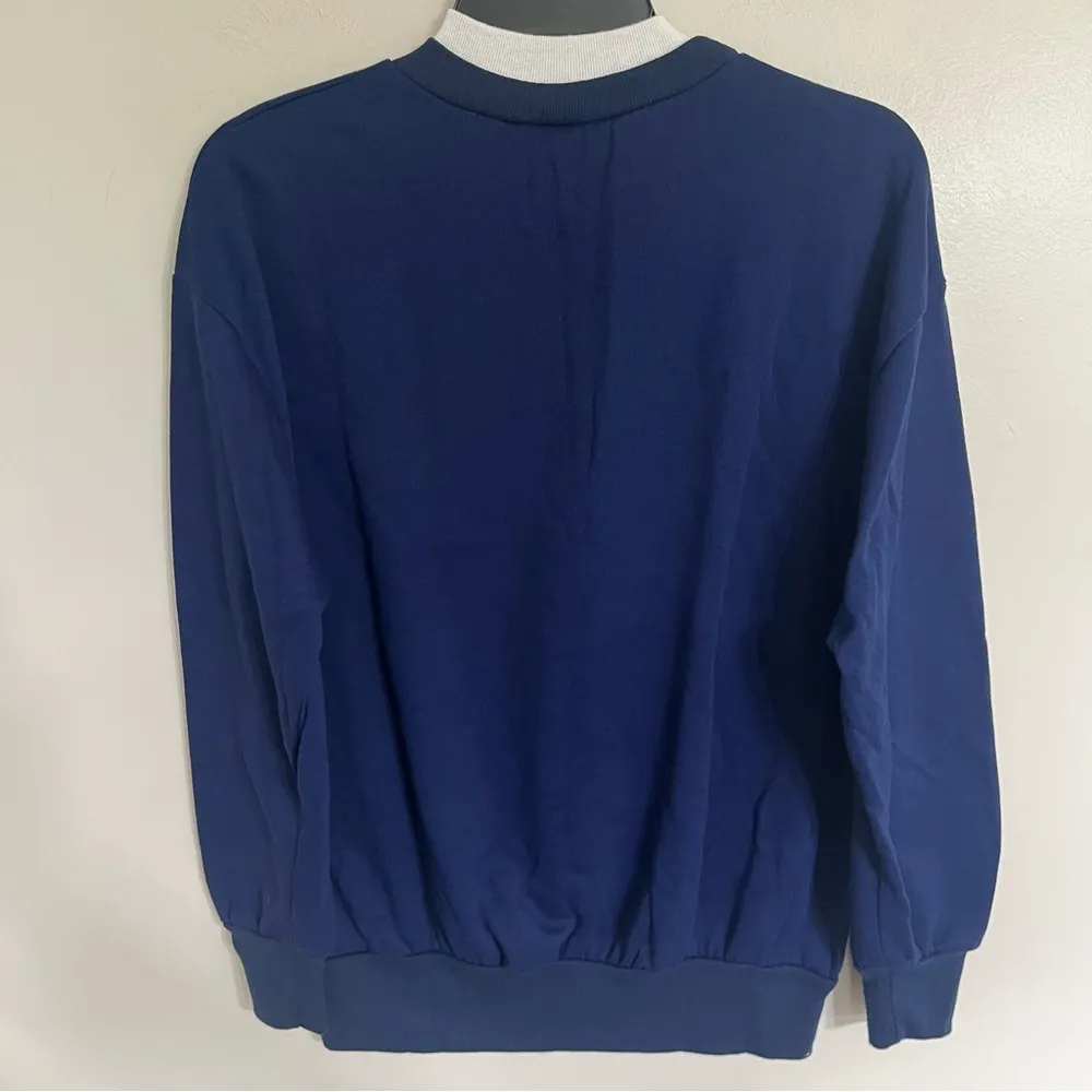 Vintage Nutcracker Brand Christmas Wreath Peace Dove Crewneck Size Medium Blue - Image 10