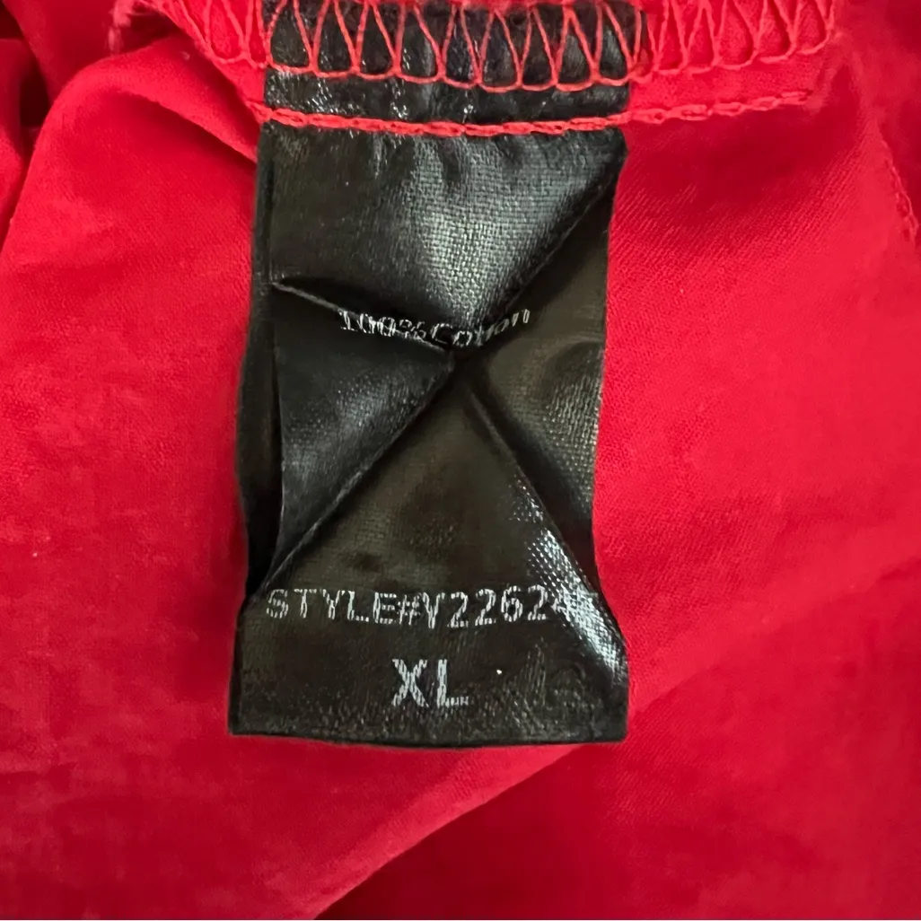 Tuckernuck Pommander Place Women’s Red Oakley Dress Gold Button Collared Mini - Image 11