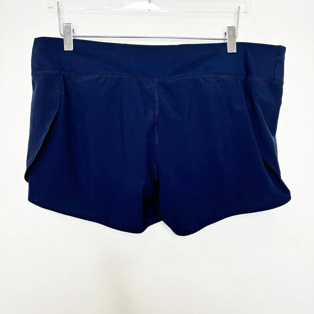Women's Brooks Blue Athletic Running Shorts XL - Image 4