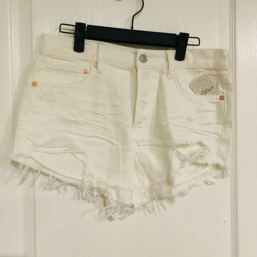 Brand New Free People Love Good Vibrations Spring White Shorts For Women Size 27 - Image 7