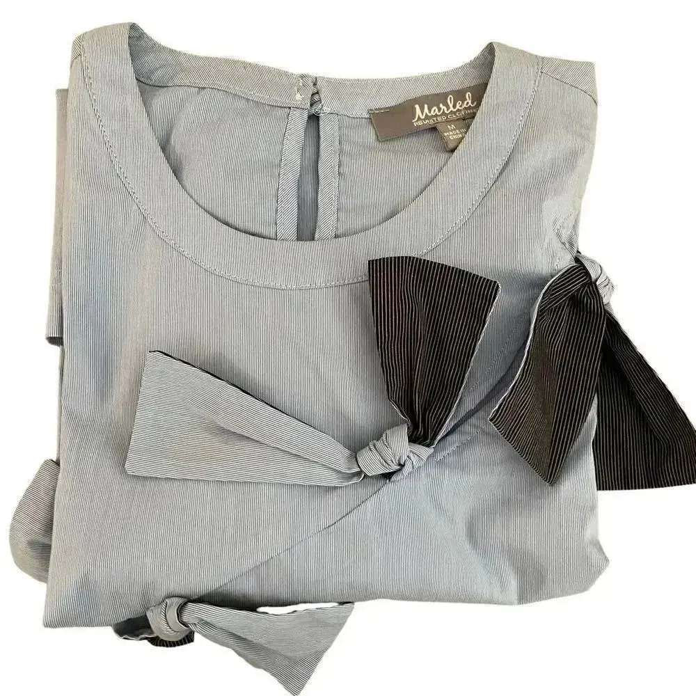 Marled Reunited Clothing Women’s Blue Cotton Blend Flare Sleeves M #1104 Blue Size M - Image 8