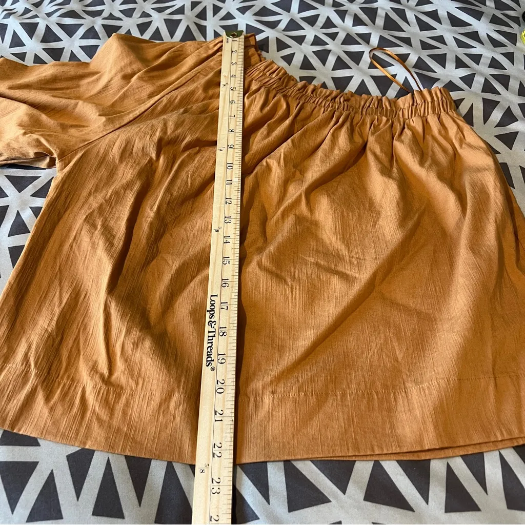 Evereve Shane Orange One Shoulder Relaxed Fit Puff Sleeve‎ Blouse Size XS - Image 11