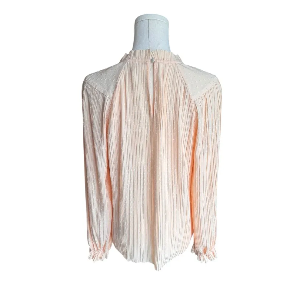 Sézane - Sibie Blouse Pink Pleated Long Sleeve Size 34 (US 2/XS) - Image 5