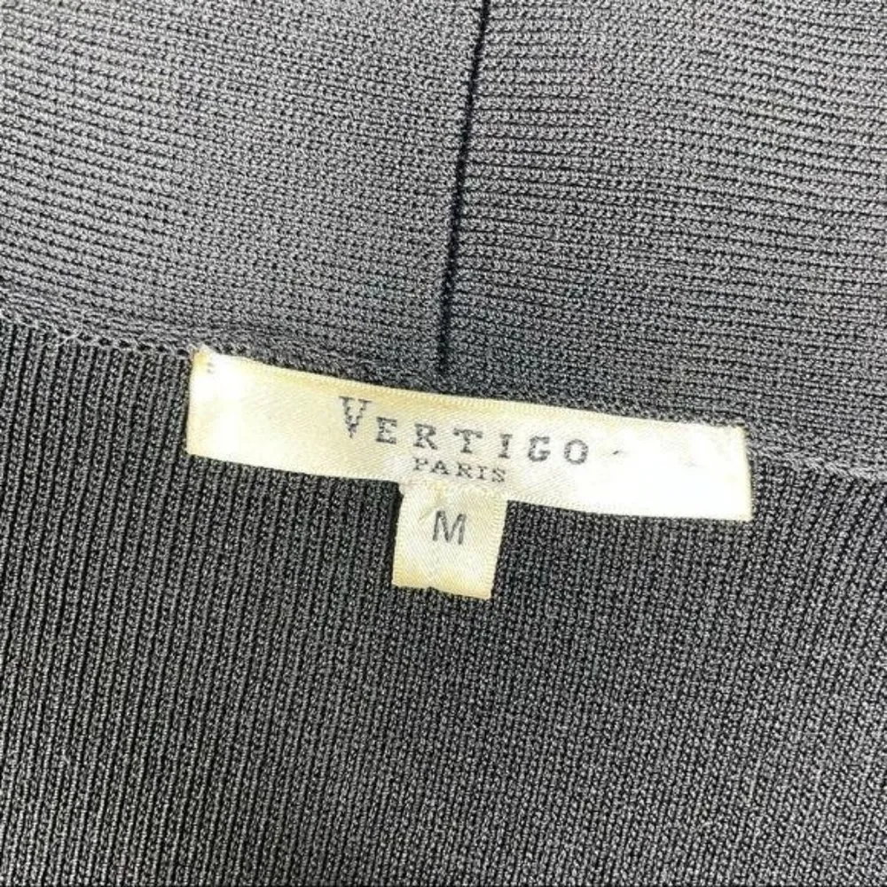 Vintage vertigo Paris ruffle button front cardigan sweater black button detail m - Image 10