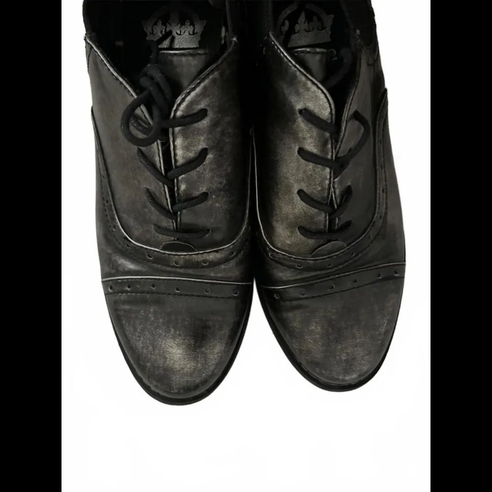 CLOSET CLOSING! LAST CHANCE EUC Crown Vintage Stylish Black Metallic Oxford sz 6 - Image 5