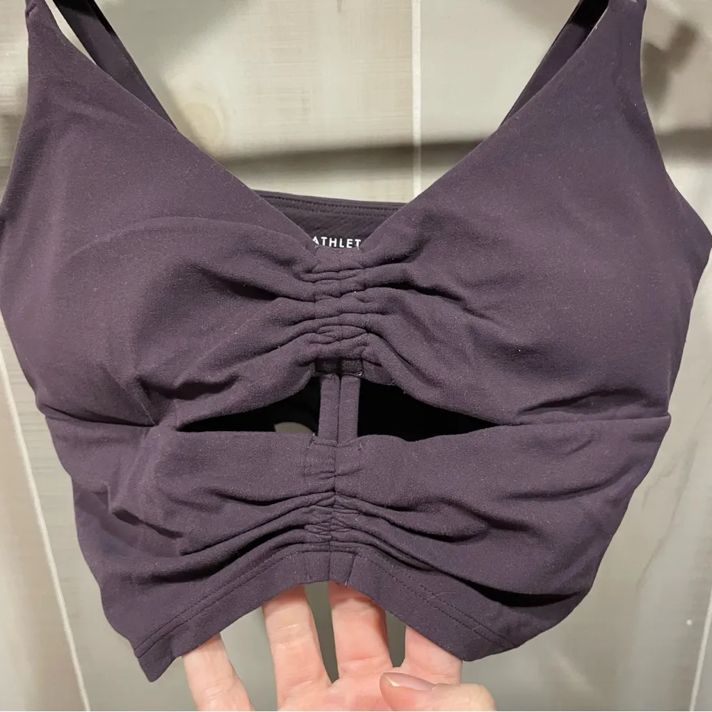 Cute plum fairy Athleta soft ruched cutout long line sports bra yoga athletic - Image 7