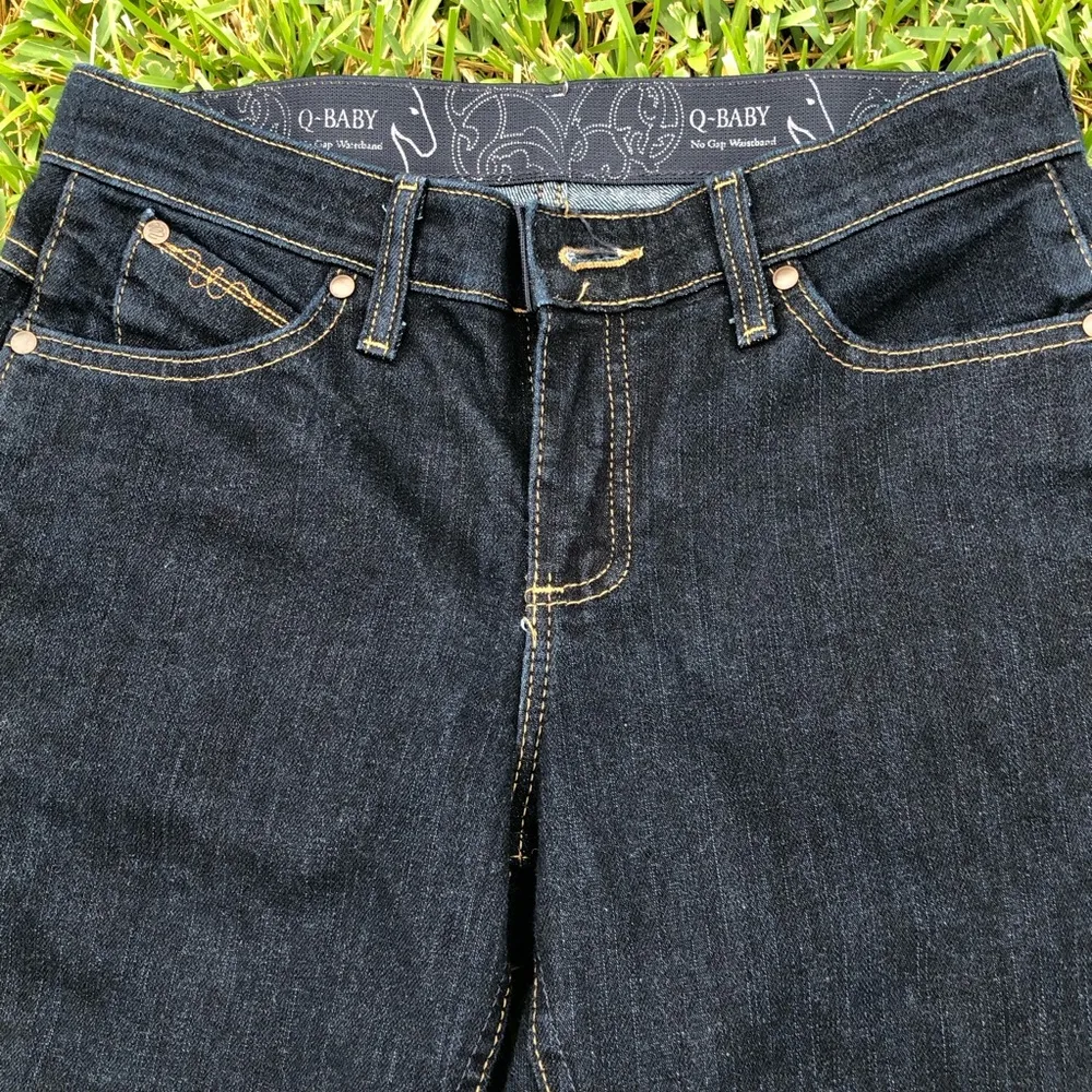 Q Baby Jeans Bootcut Dark Blue Stretch Denim Women's 3/4 x 34 - Image 9