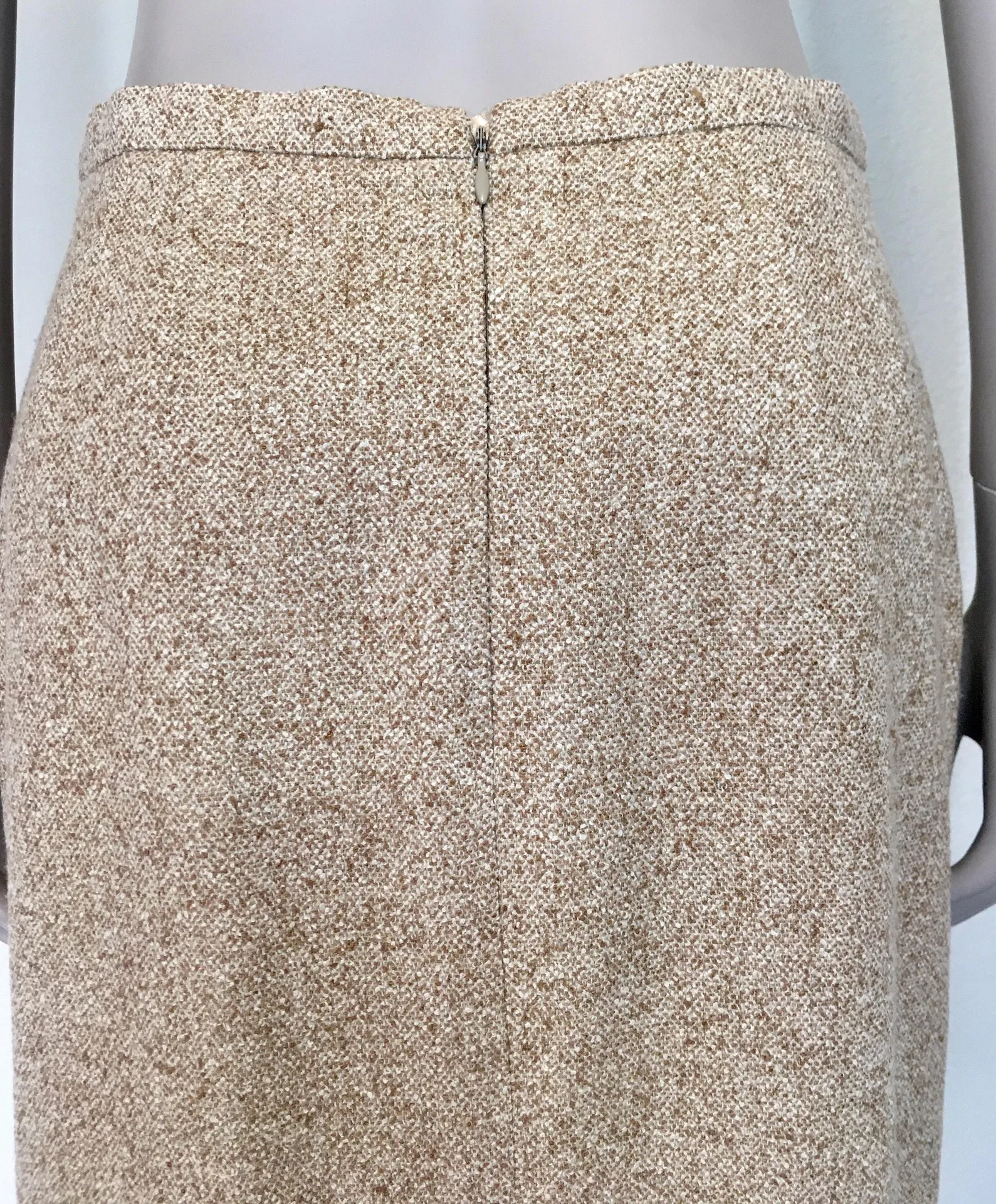 Escada Cashmere Blend Pencil Skirt Tan Size M - Image 5