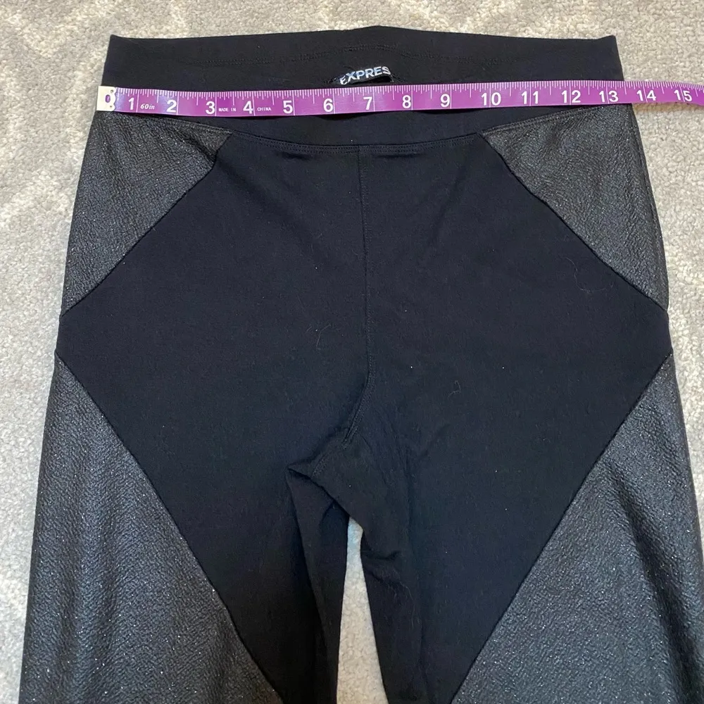 Express Women’s Black Faux Leather Panel Leggings - Size Small - Image 6