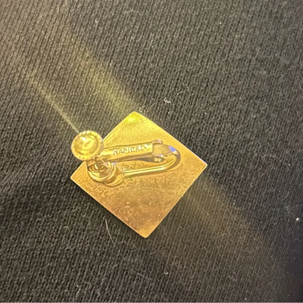 Vintage Stunning Gold plated Napier clip on ladies earrings, screw, diamond - Image 7