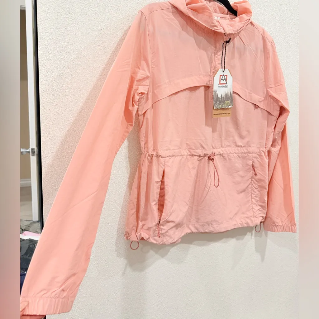 Avalanche Pink Lightweight Hooded Windbreaker Jacket • Zip Pockets • Size S - Image 2