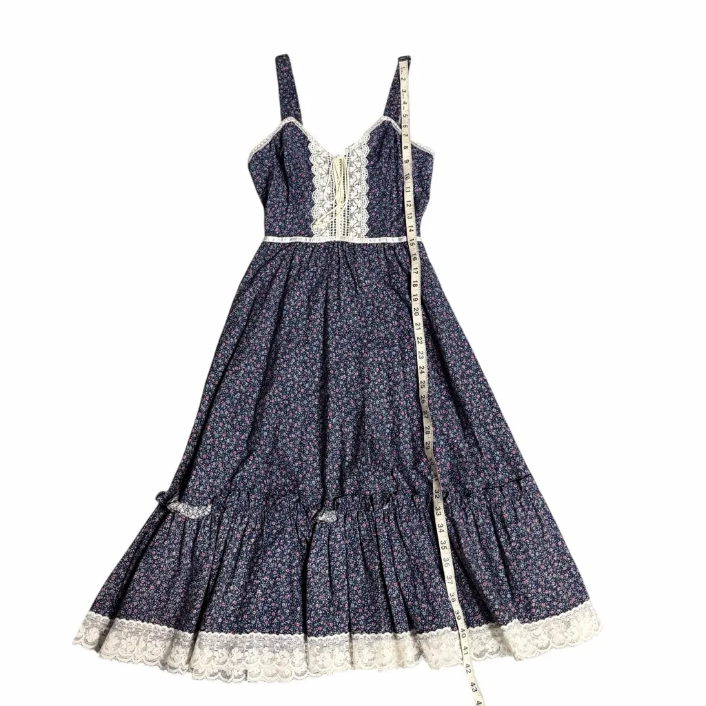Gunne Sax Vintage 70s Prairie Cottage Core Maxi Dress Size 3 - Image 8