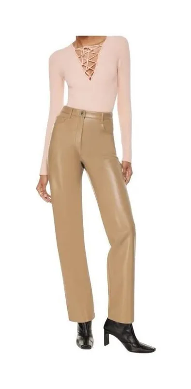 Wilfred Aritzia The Melina Faux Leather Pant Tan Brown Size S - Image 1