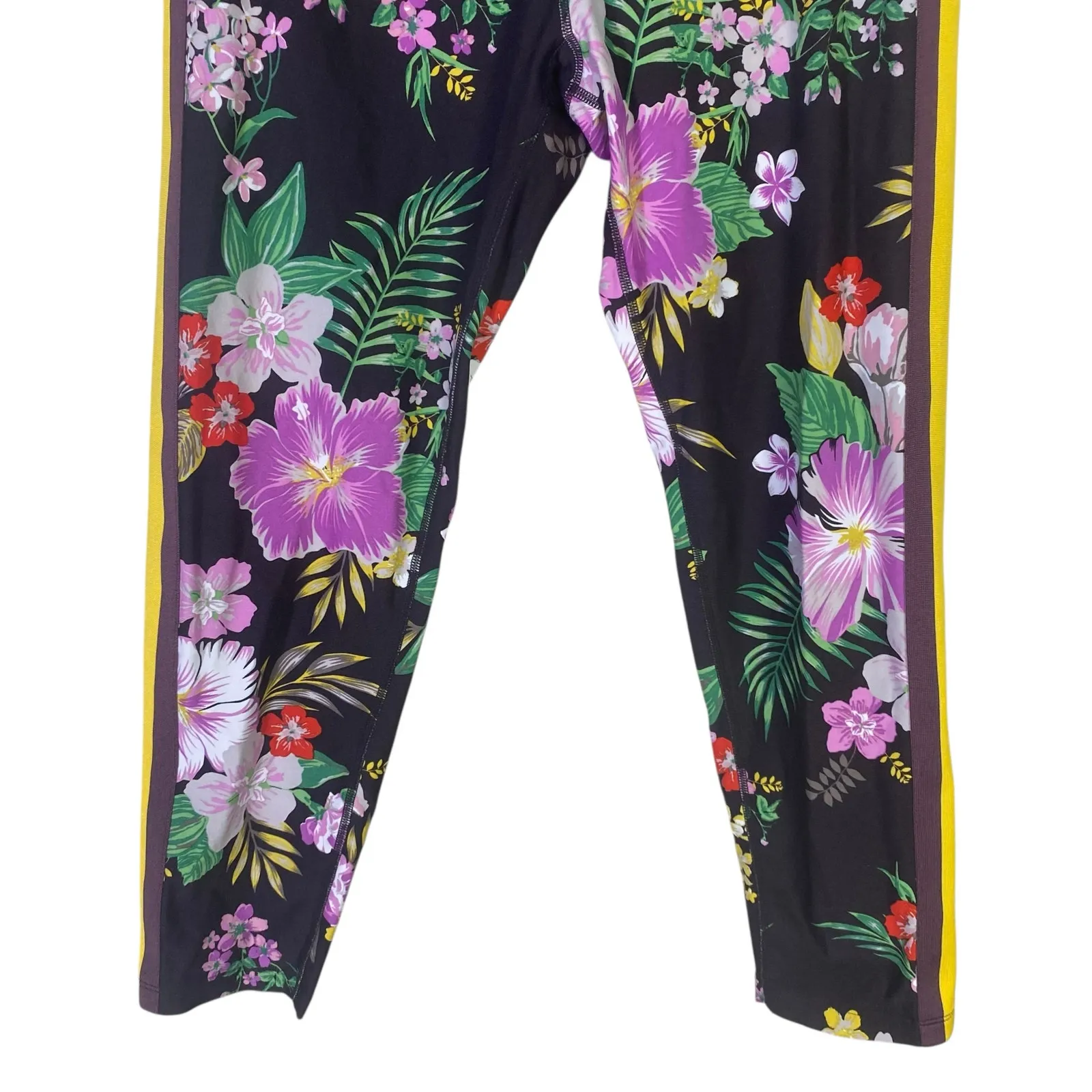 Calvin Klein Performance Floral Crop Leggings Womens XL Purple Tropical Gym - Image 3