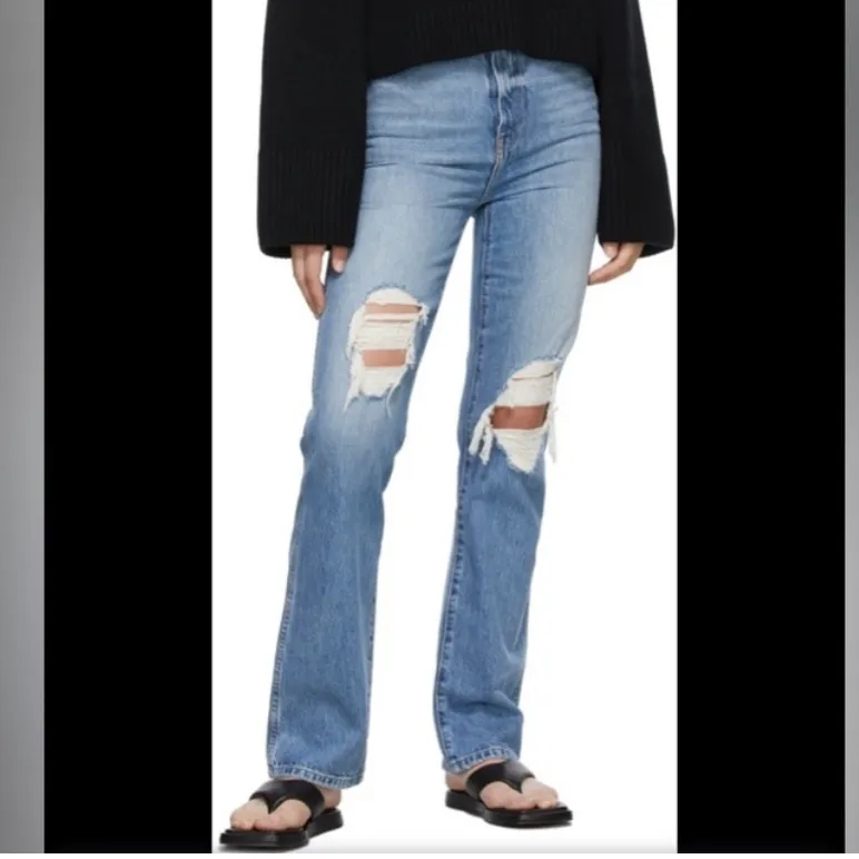 KHAITE  Women's High Rise Jeans - Dark Blue - Image 4