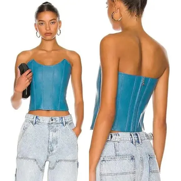 Miaou Leia Strapless Paneled Buffed Faux - Image 2