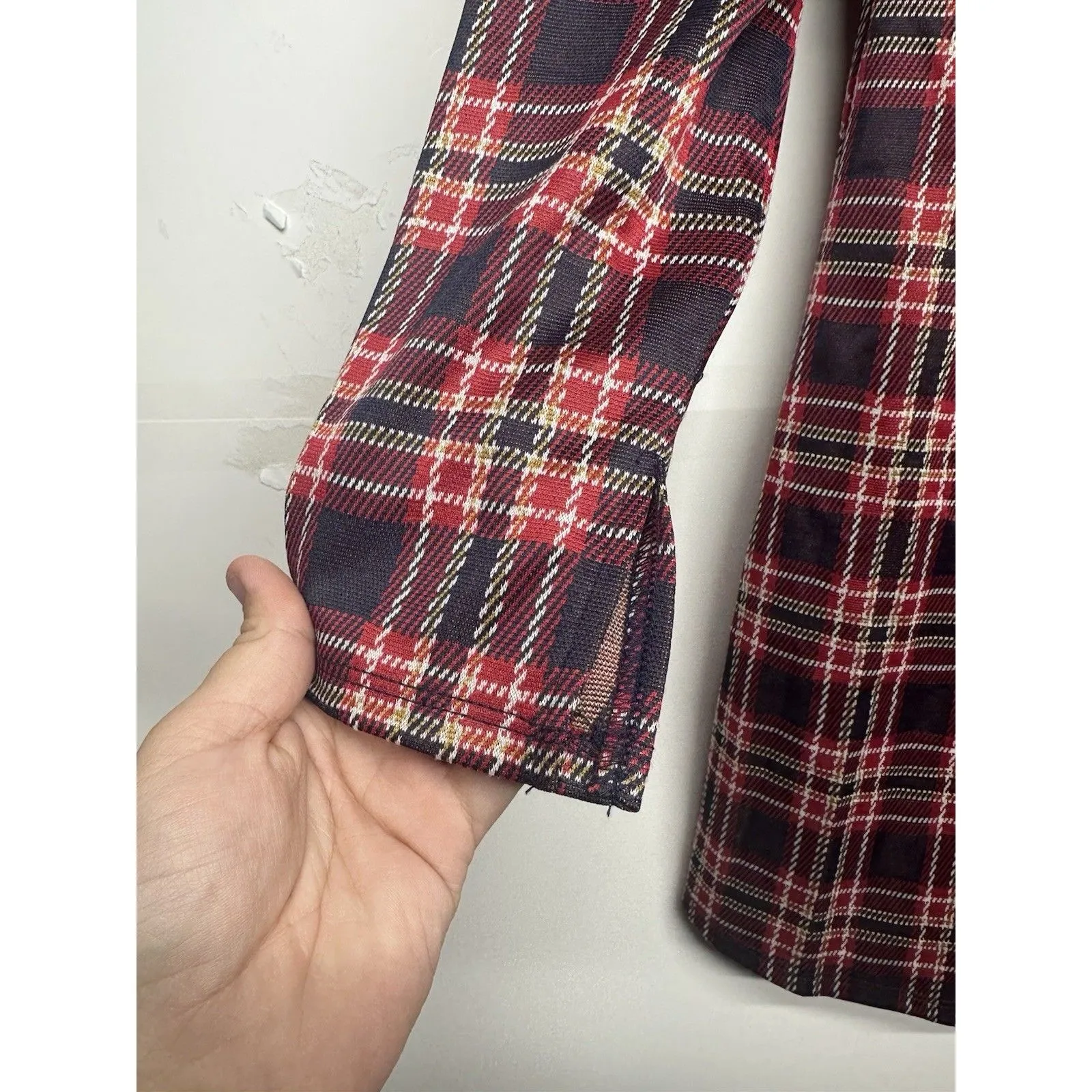 Trixxi Women's Plaid Dress Size XL Red Black Long Sleeve Scoop Neck NWT - Image 3