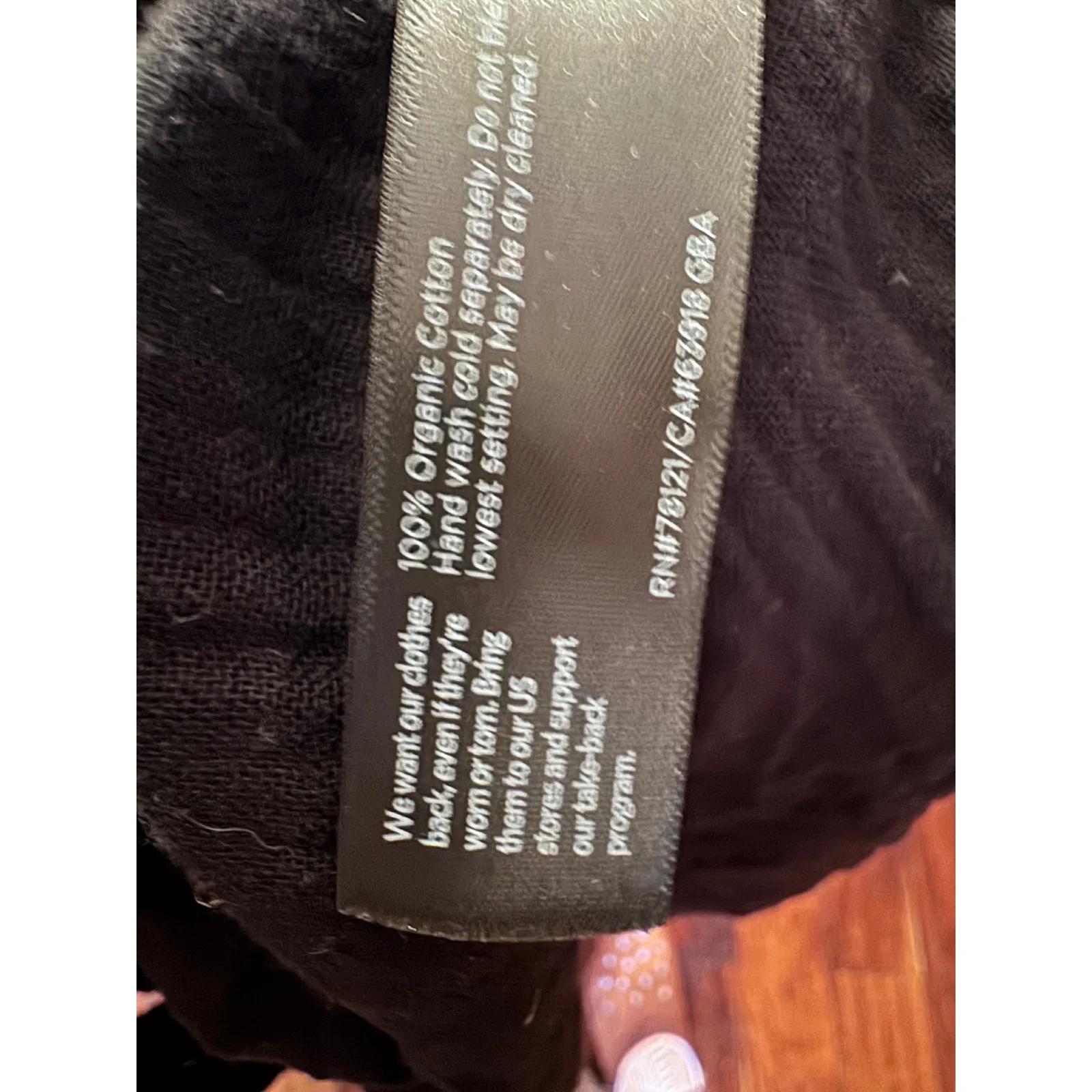 Eileen Fisher Dark Black 100% Cotton Gauze Long Sleeve Casual Everyday - Image 5