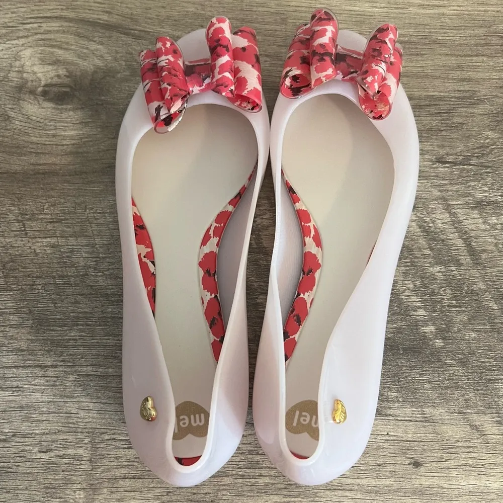 Mel Dreamed by Melissa Pop VII Bow Flats Shoes Women’s Size 8 PVC Flexible Scent - Image 9