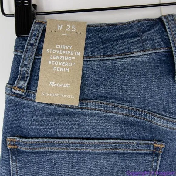 NEW Madewell Curvy Stovepipe Jeans in Dearham Wash, 25‎ - Image 13