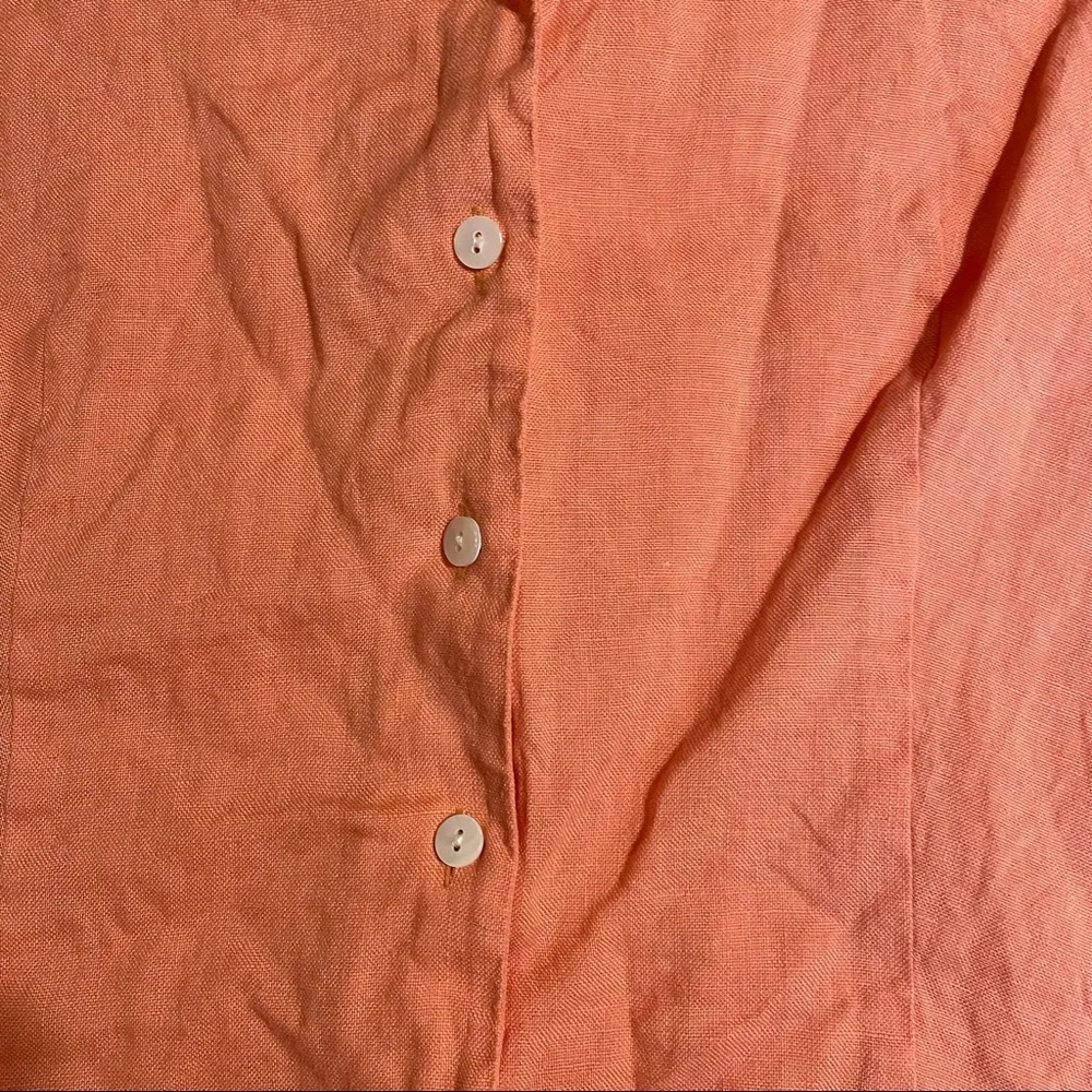 Talbots Irish Linen Button Down Short Sleeve Top - Image 9