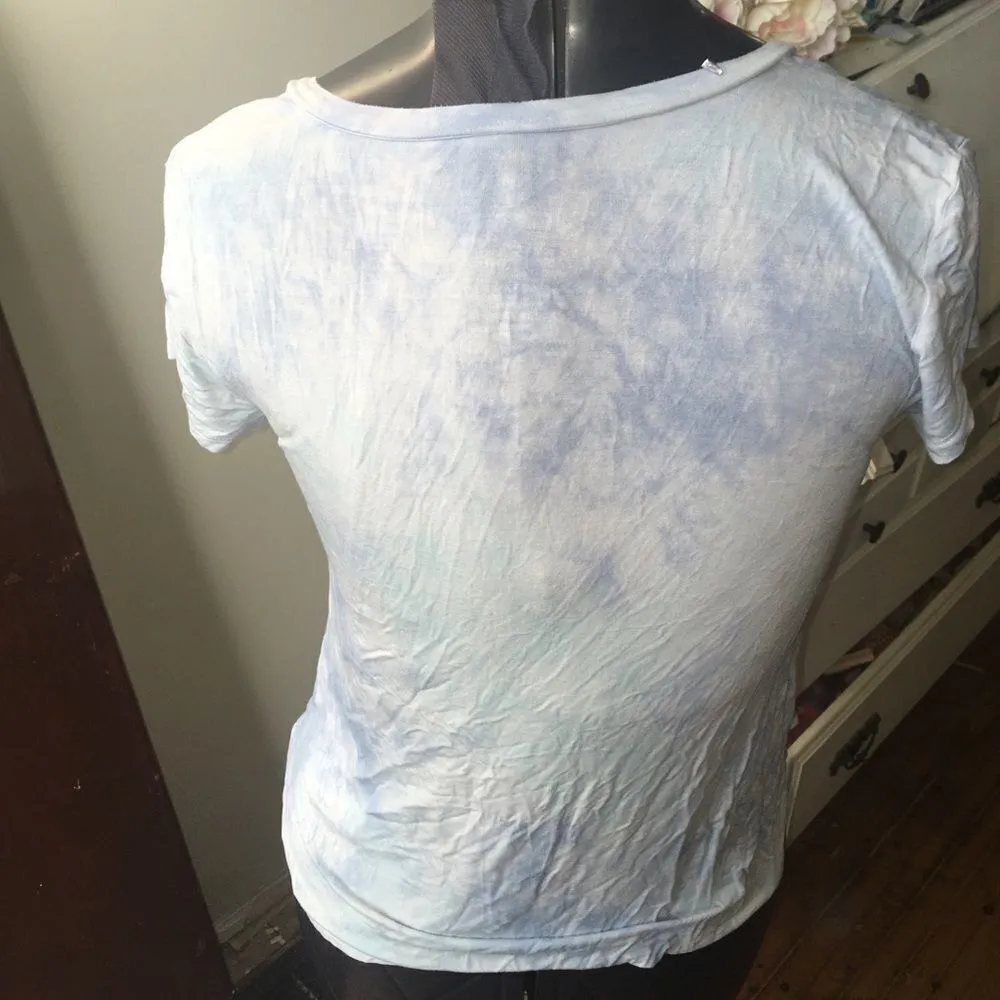 American Eagle Soft & Sexy blue tie dye short sleeve shirt - Image 2