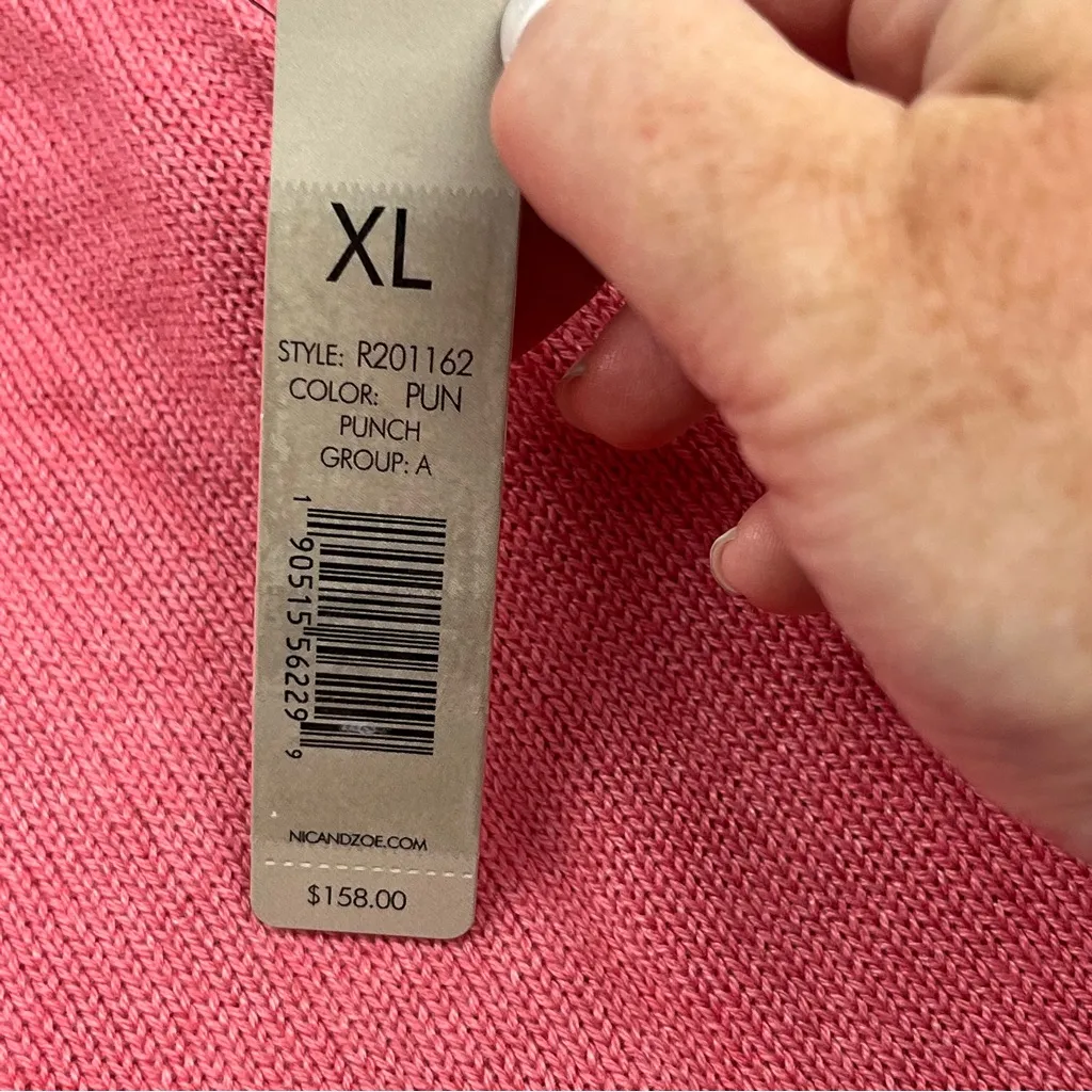 NIC+ZOE Womens Size XL Pink Long Sleeve Hooded Sweater‎ Top Cashmere Blend NEW - Image 5