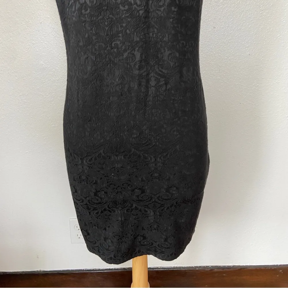 Y2K Black Floral Baroque Mesh Sleeveless Cocktail Dress - Image 5