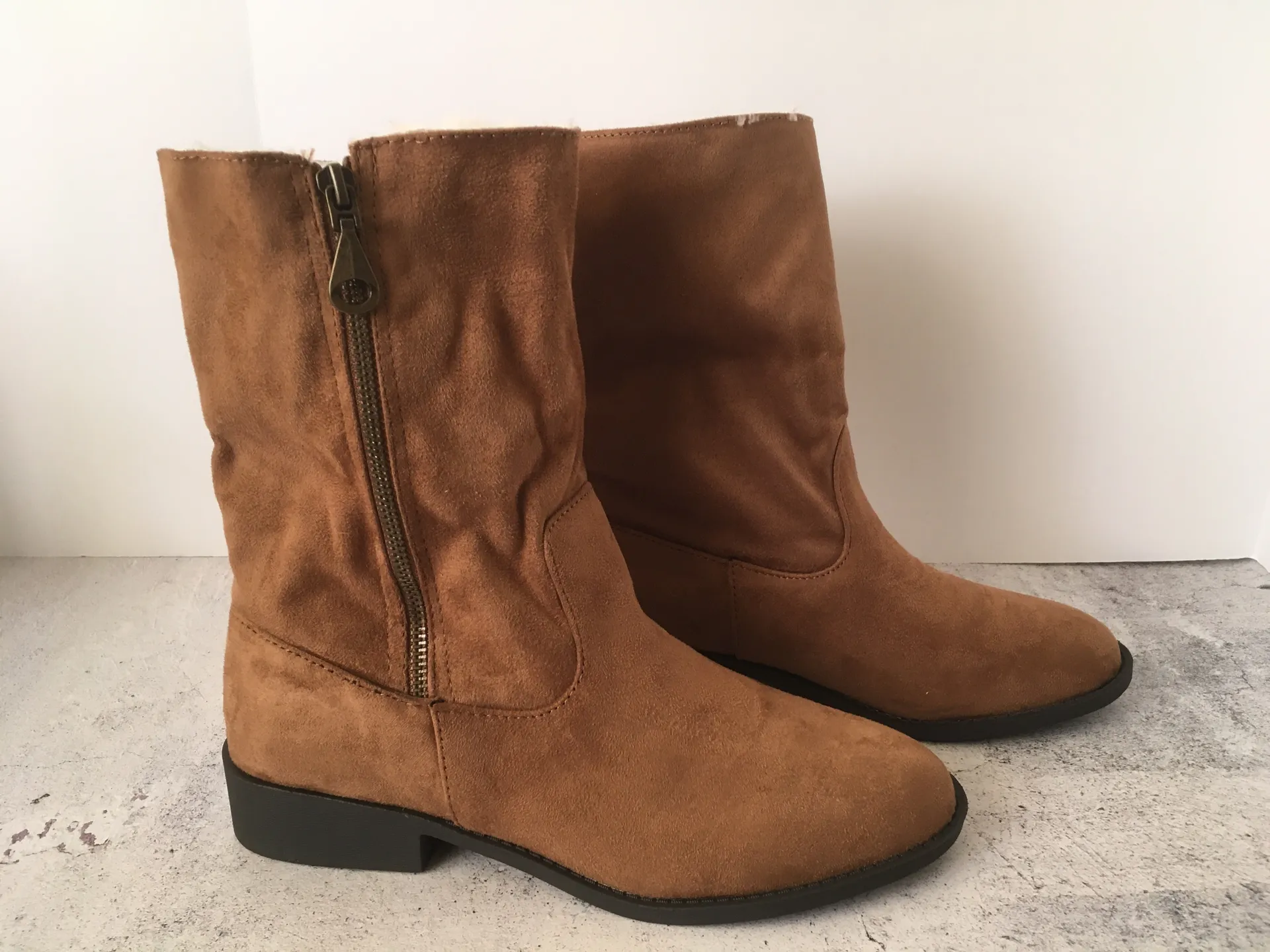 Brown Suede Boots, Size 9 - Image 2