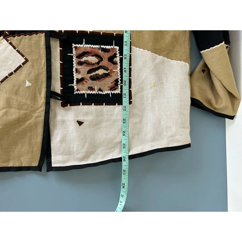 Indigo Moon womens blazer jacket size S black and tan geometric pattern - Image 7