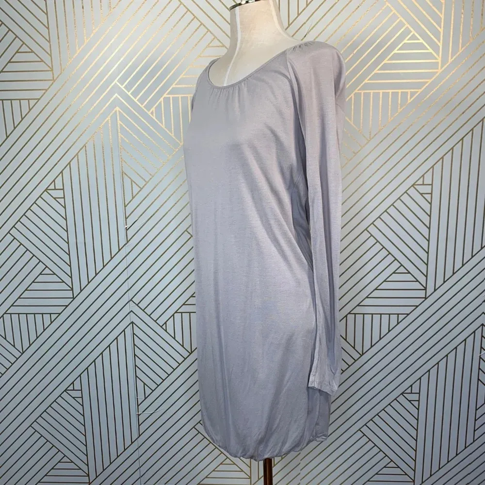Reiss Beige Jersey Long Sleeve Draped Back Dress‎ - Image 4