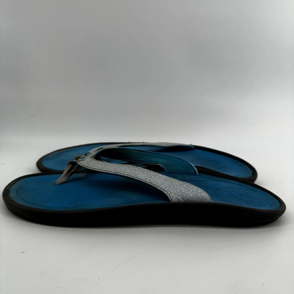 OluKai Kulapa Kai Beach Sandals Flip Flop Thong Lightweight Slip On Blue 10 - Image 4