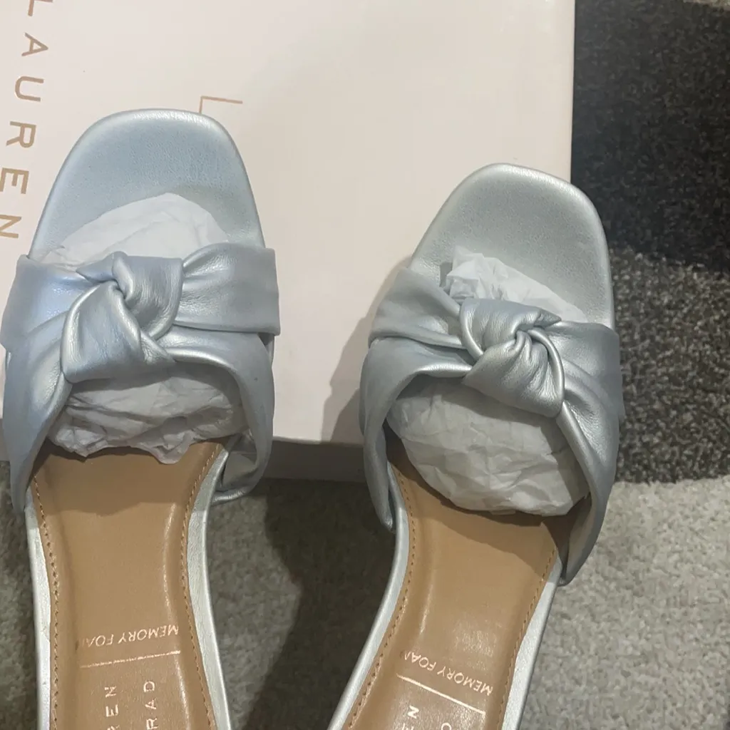 Silver soft knot platform heels. Sparkly heels - Image 8