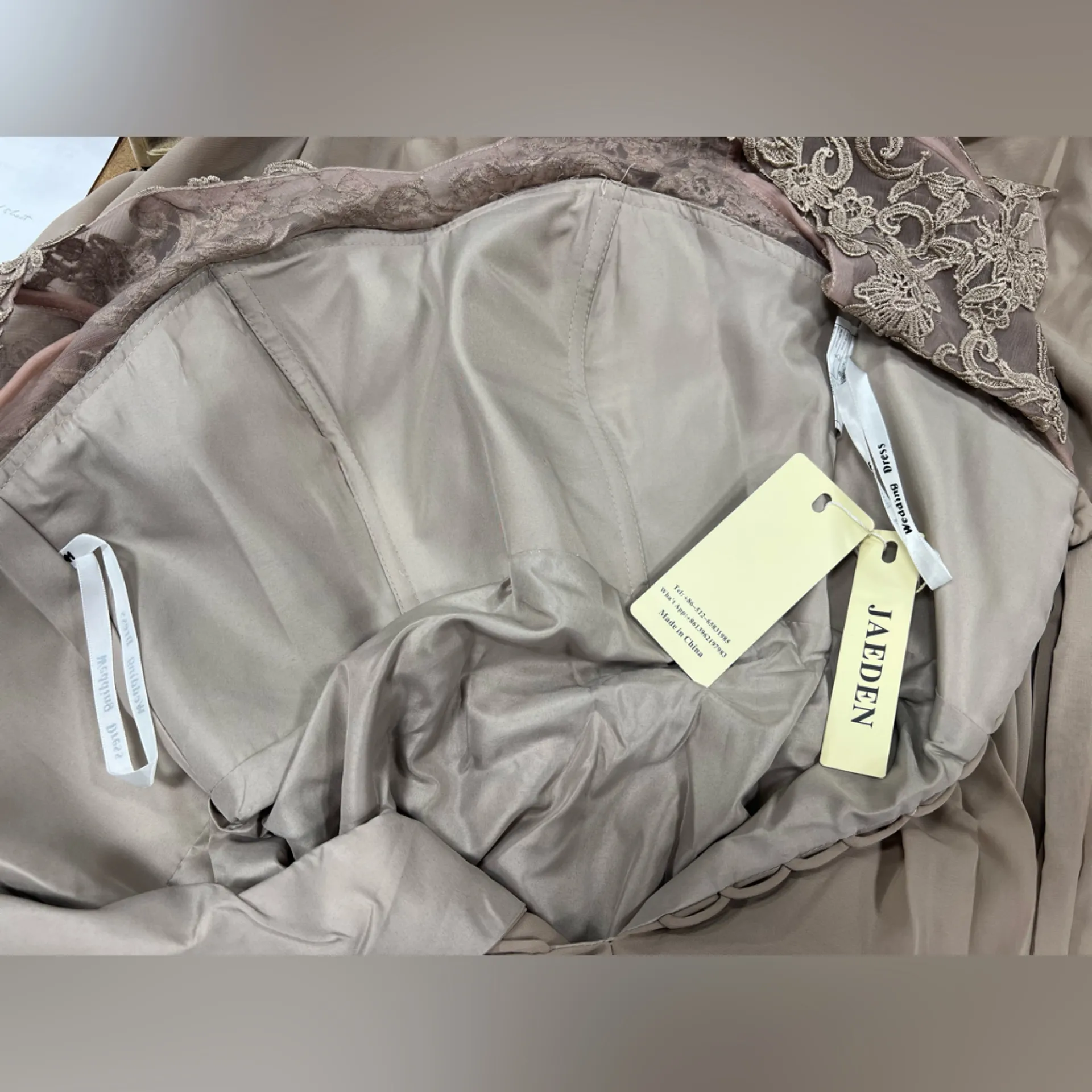 Mother of the Bride Dress 8 Tan - Image 9