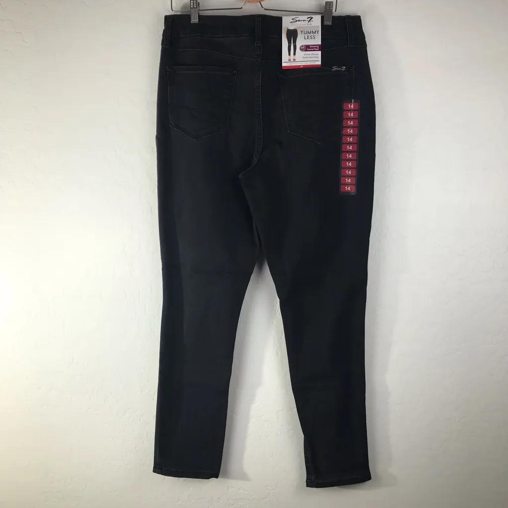 Seven7 Women's Tummy less Skinny High Rise Slimming Control Black Jeans - Image 10