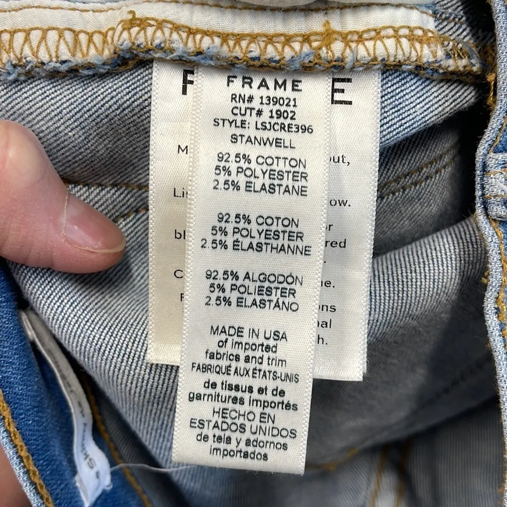 Frame Denim Distressed Le Skinny De Jeanne Crop Jeans In Stanwell Wash Size 25 - Image 6