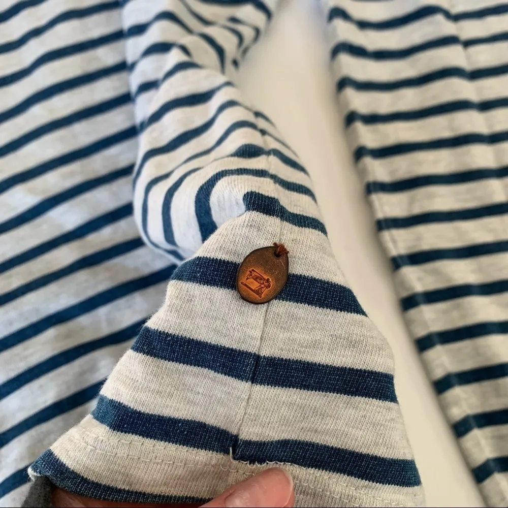 Scotch and Soda Blue Striped Long Sleeve Size Small - Image 5