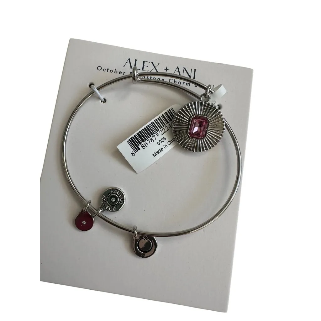 ALEX & ANI October Birthstone Bangle Bracelet NEW with tags - Image 5